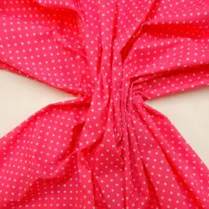 Polyester Cotton Fabric Zot Spot Cerise