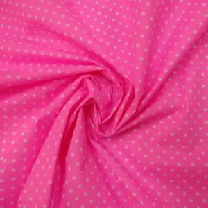 Polyester Cotton Fabric Zot Spot bright pink