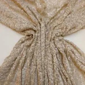 Sequin Blitz Fabric Matt Champagne Gold