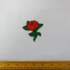 Sew On Motif Stemmed Rose Red