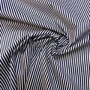 Polyester Cotton Fabric Toothbrush Stripe Navy