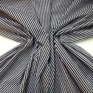 Polyester Cotton Fabric Toothbrush Stripe Black