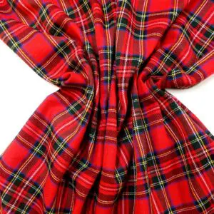Tartan Fabric Polyester Twill Weave Royal Stuart Red