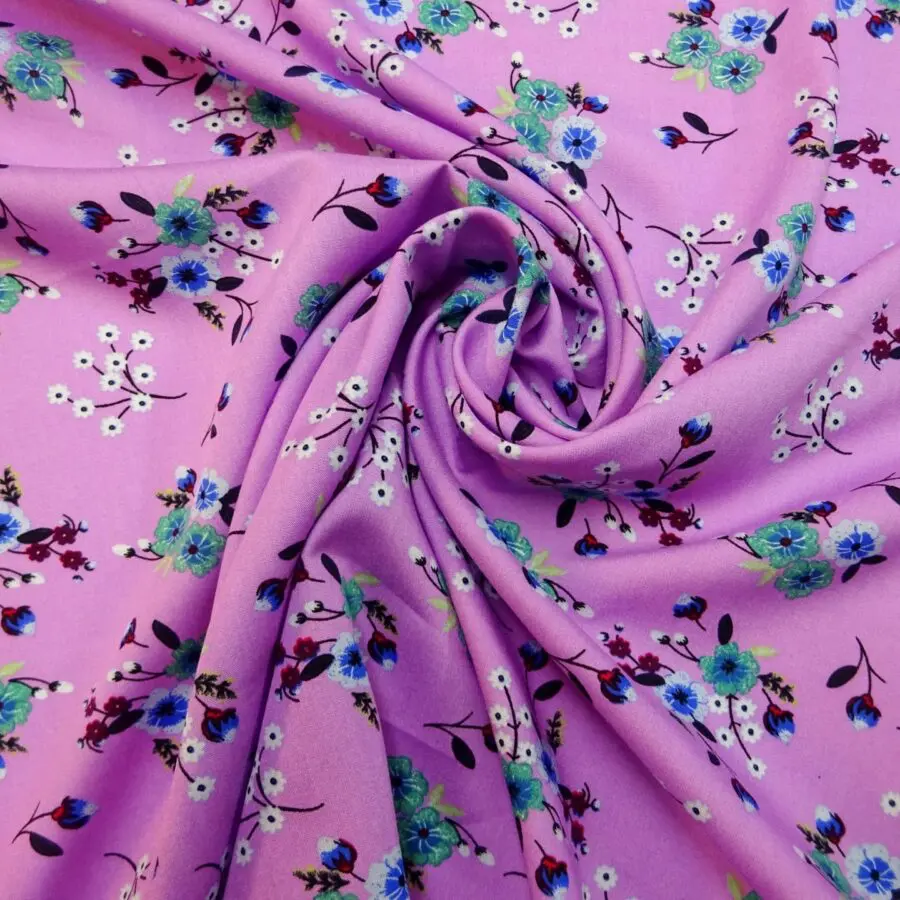Viscose Fabric Floral May Flowers Fabric Land