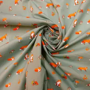Polyester Cotton Fabric Foxy Woodland Green