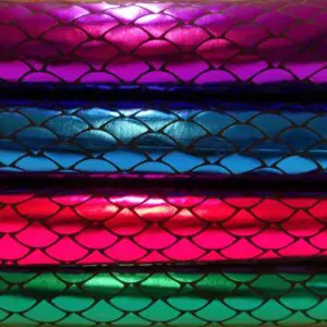 Lycra Spandex Fabric Foiled Scaled Shells