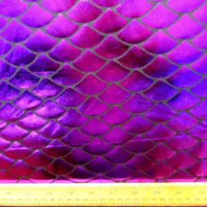 Lycra Spandex Fabric Foiled Scaled Shells Purple
