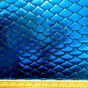 Lycra Spandex Fabric Foiled Scaled Shells Turquoise