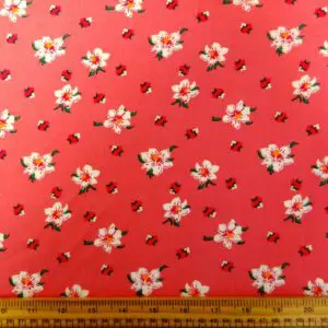 Viscose Fabric Floral Alpine Rose Pink