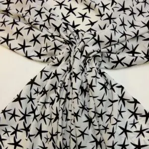 Shammy Thin Faux Linen Fabric Shell Star White
