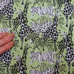 Polyester Cotton Fabric Jimmy Giraffe mint