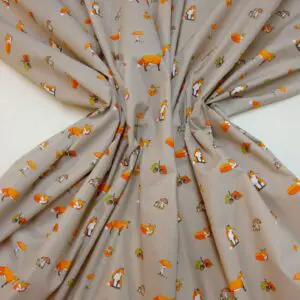Polyester Cotton Fabric Foxy Woodland grey