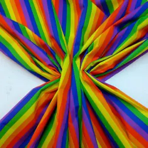 Polyester Cotton Fabric Rainbow Stripe 1cm