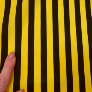 Polyester Cotton Fabric 1cm Stripe yellow/black
