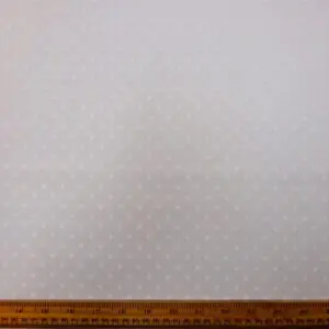 Polyester Cotton Fabric Pea Spot White On white