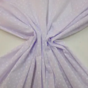 Polyester Cotton Fabric Pea Spot White On white