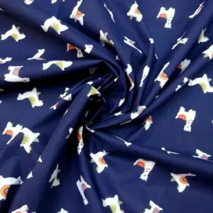 Polyester Cotton Fabric Leonard Llama navy