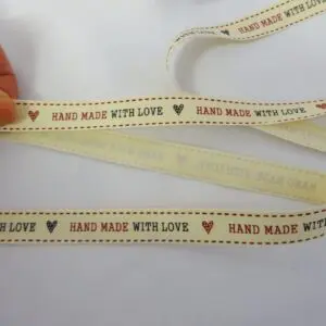 Ribbon Hand Made With Love 20mm