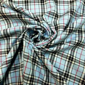 Tartan Suiting Fabric Preppie Blue