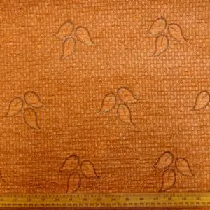 Curtain Fabric Upholstery Chenille Squirrel Leaf Nutmeg Brown