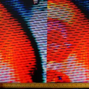 Lycra Spandex Fabric Solar Interference Red Black White