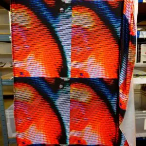Lycra Spandex Fabric Solar Interference Red Black White