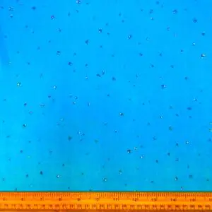 Velour Spandex Fabric Glitter Twinkle Star Turquoise