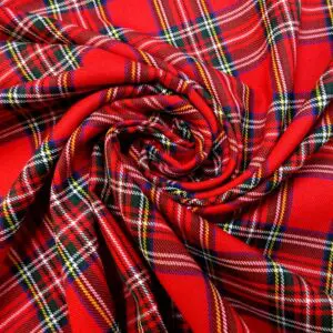 Suiting Fabric Tartan Royal Stewart Red