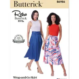 Butterick Sewing Pattern 6986 Wrap and Go Skirt.