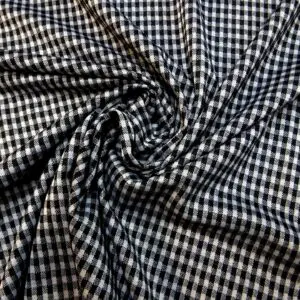 Jersey Fabric Houston Checks Black White