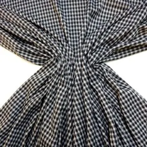 Jersey Fabric Houston Checks Black White