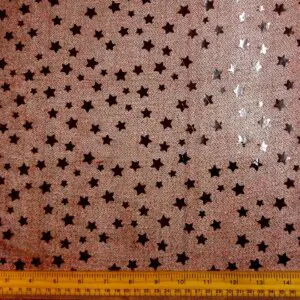 Sequin Fabric Lurex Jersey Stars Red Black
