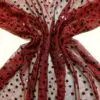 Sequin Fabric Lurex Jersey Stars Red Black
