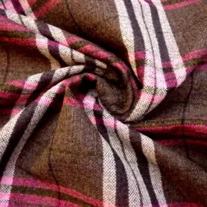Suiting Fabric Tartan Wilson Checks Cerise Grey