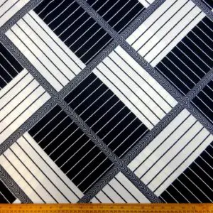 T-Shirting Fabric Stripe Linear Illusion Black/White