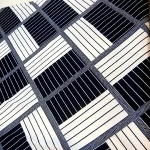 T-Shirting Fabric Stripe Linear Illusion Black/White