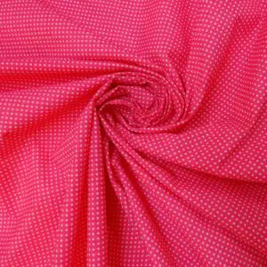 Polyester Cotton Fabric Pinny Spot cerise