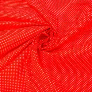 Polyester Cotton Fabric Pinny Spot Red