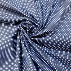 Polyester Cotton Fabric Pinny Spot Navy