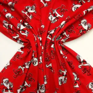 T-Shirting Fabric Christmas Santa Red