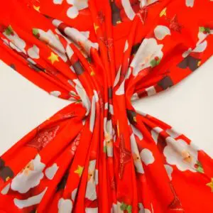 Jersey Fabric Father Christmas Red