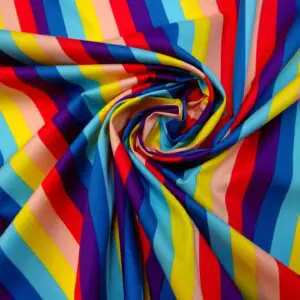 Cotton Fabric Stripe Seaside teal