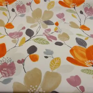 Curtain Fabric Canvas Lugano Burnt Orange Ivory