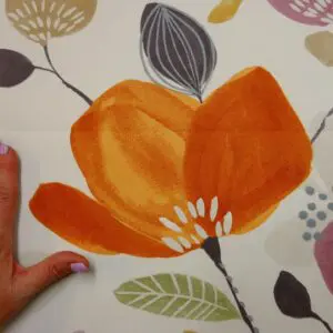 Curtain Fabric Canvas Lugano Burnt Orange Ivory