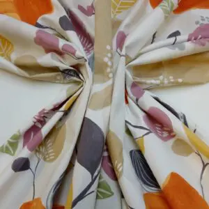Curtain Fabric Canvas Lugano Burnt Orange Ivory