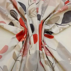 Curtain Fabric Canvas Lugano Cranberry Grey Pink