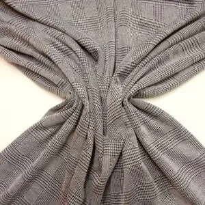 Jersey Fabric Prince O Wales Black White