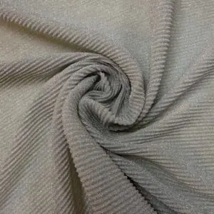 Ribbed Jersey Fabric Metallic Silver
