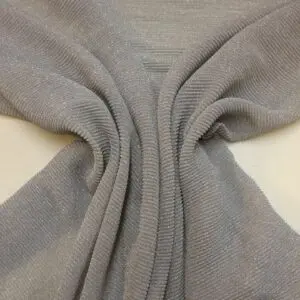 Ribbed Jersey Fabric Metallic Silver