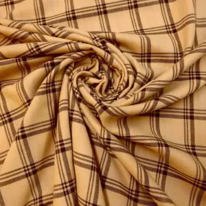 Suiting Fabric Wool Blend Bovoy Plaid Beige